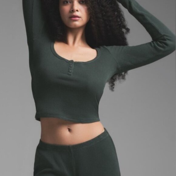 Skims Waffle Henley Lounge Set - Picture 1 of 3